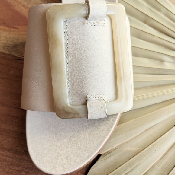 Calvin Klein White Slide Sandals - Picture 3 of 5
